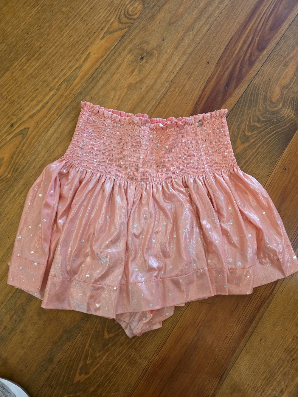 QUEEN OF SPARKLES Pink Smocked Circle Skirt with Glitter
